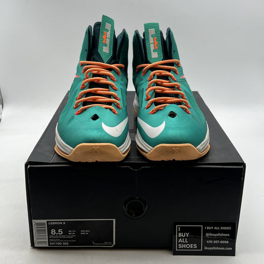 Size 8.5 - Nike LeBron 10 Miami Dolphins (541100-302)