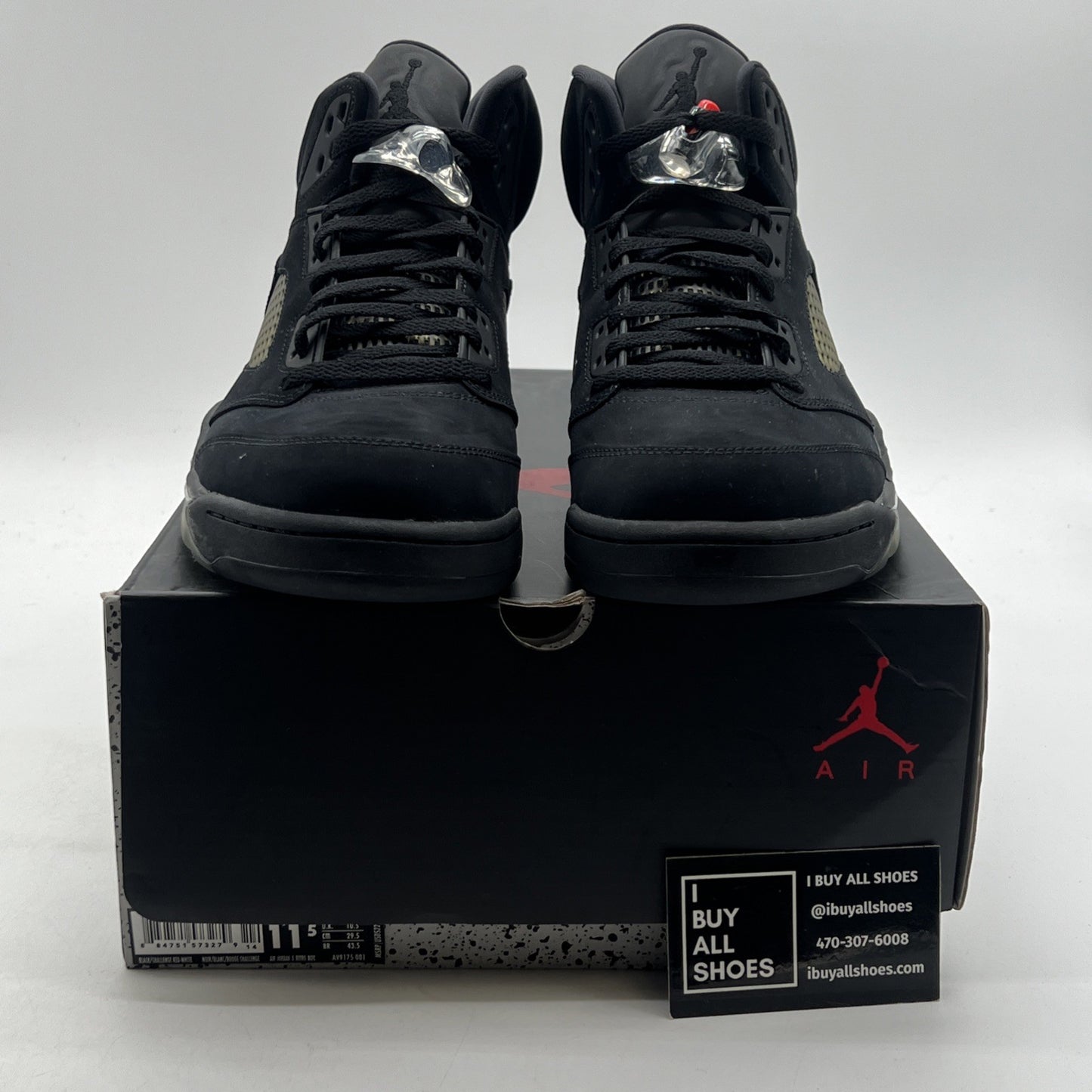 Size 11.5 - Paris Saint-Germain x Air Jordan 5 Retro Black (AV9175-001)