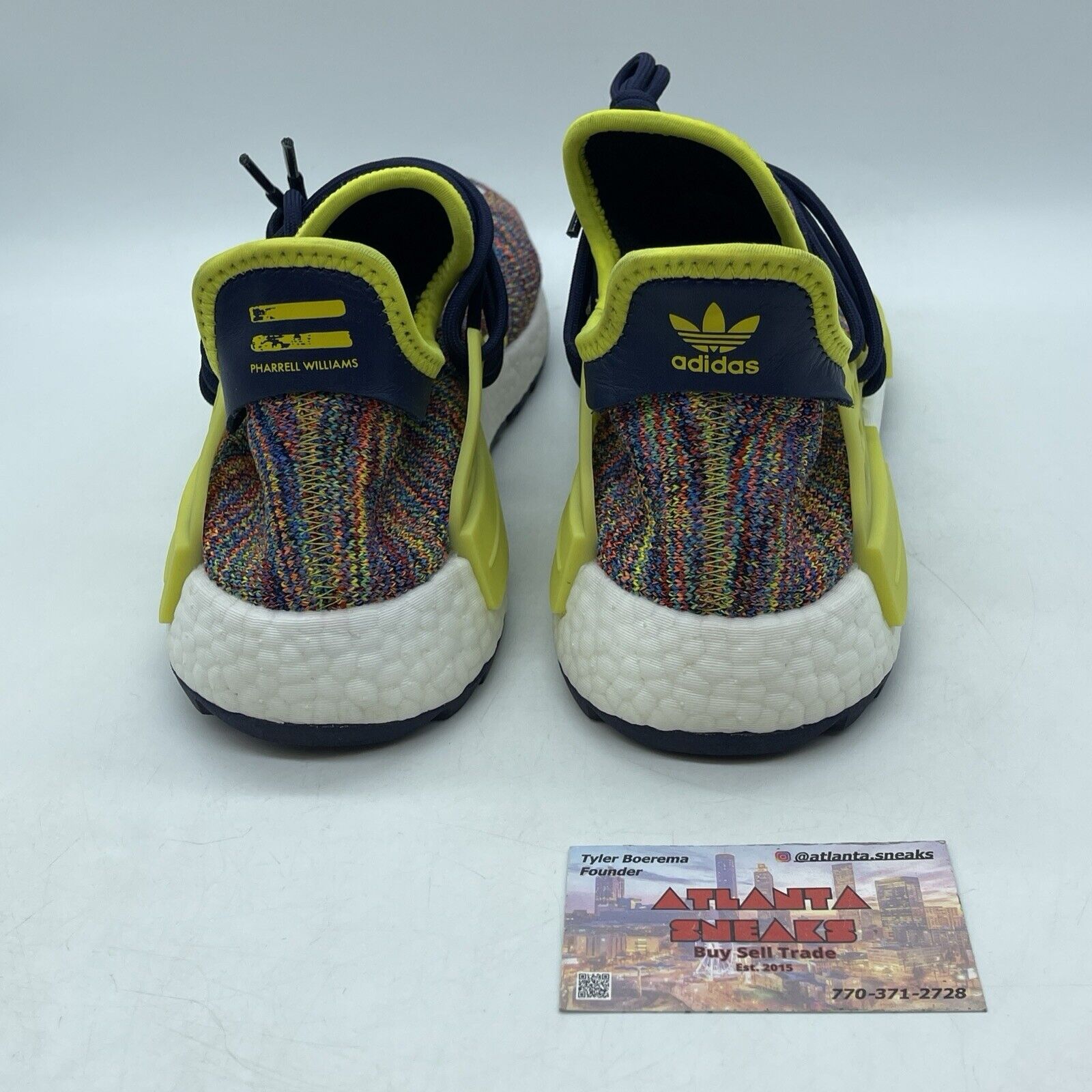 Size 9.5 - adidas Pharrell x NMD Trail Human Race Yellow White (AC7360)