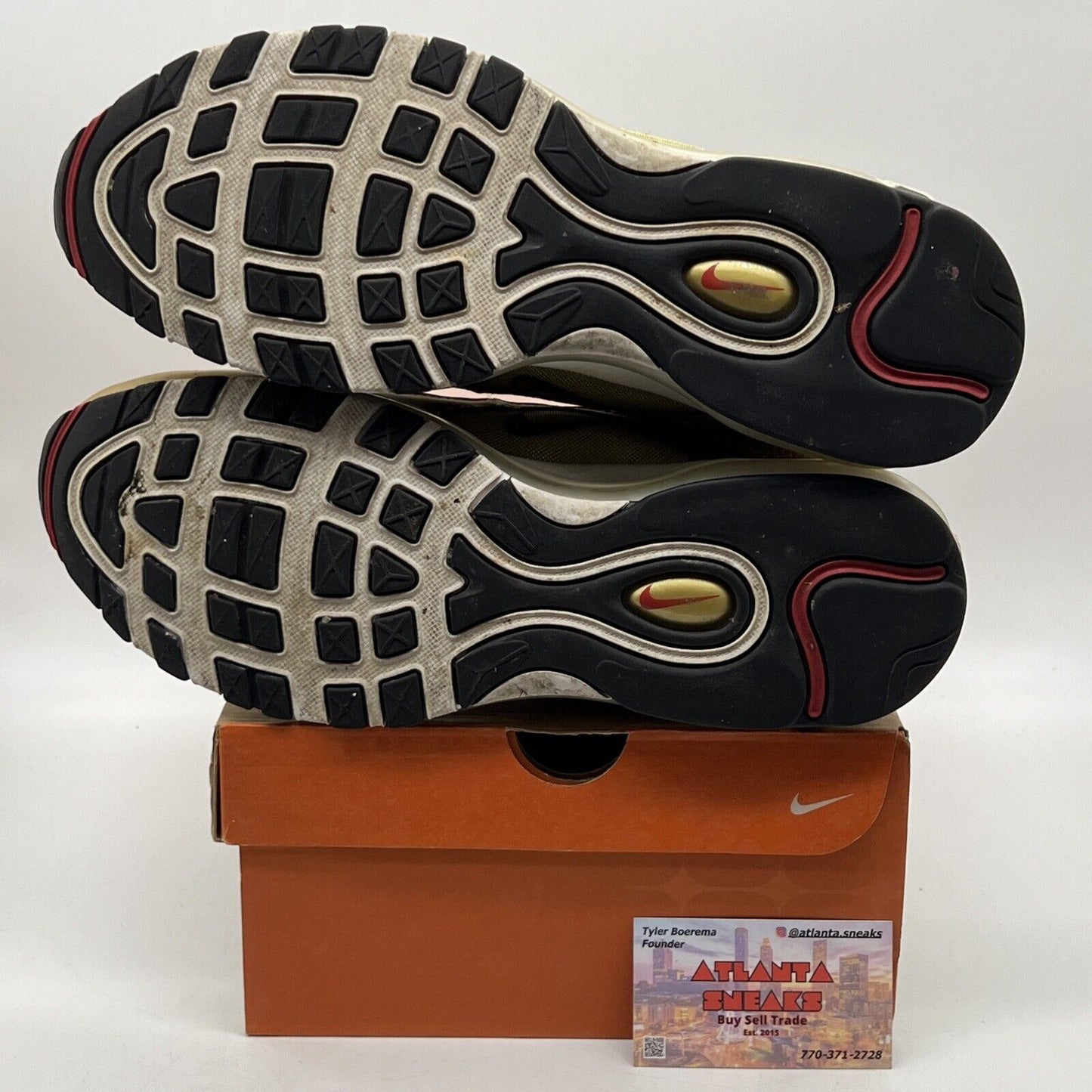 Size 12 - Nike Air Max 97 OG QS Metallic Gold White Black (884421-700)