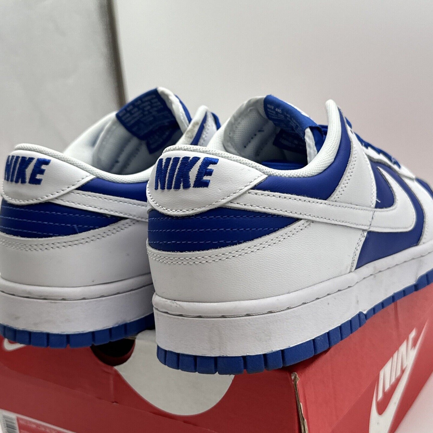 Size 13 - Nike Dunk Low Racer Blue 2022 Kentucky White OG Box Leather Blue Soles