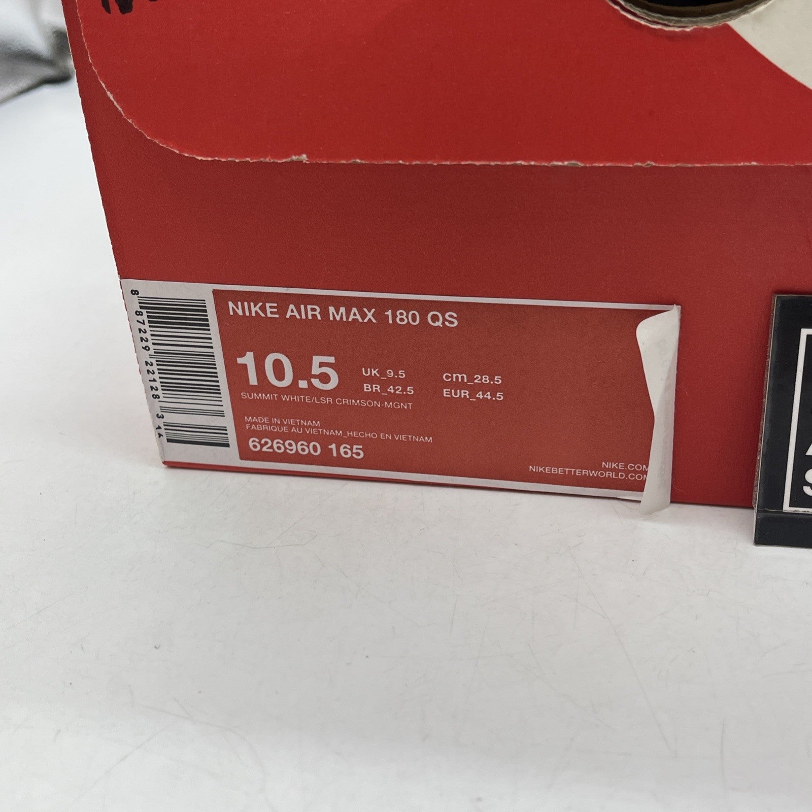 Size 10.5 - Nike Air Max 180 QS Laser Crimson (626960-165)