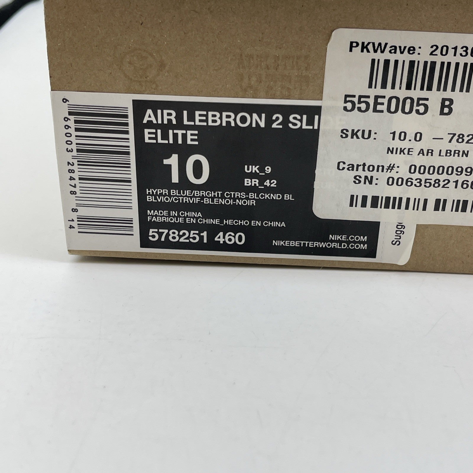 Size -10 Nike Air Max Lebron 2 Slide Elite Blue Black (578351-460)