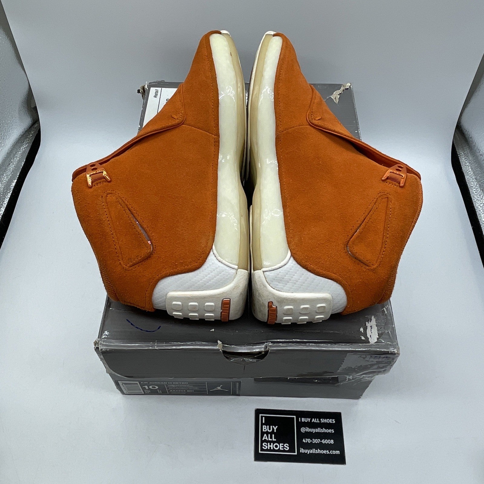 Size 10 - Air Jordan 18 Retro Orange Suede White (AA2494-801)