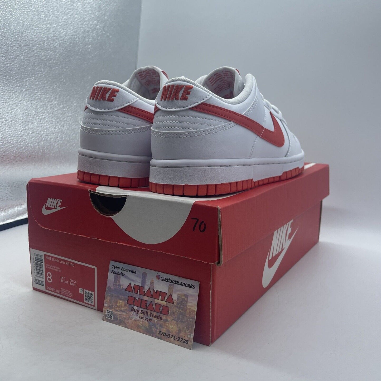 Size 8 - Nike Dunk Low Picante Red White Leather (DV0831-103)