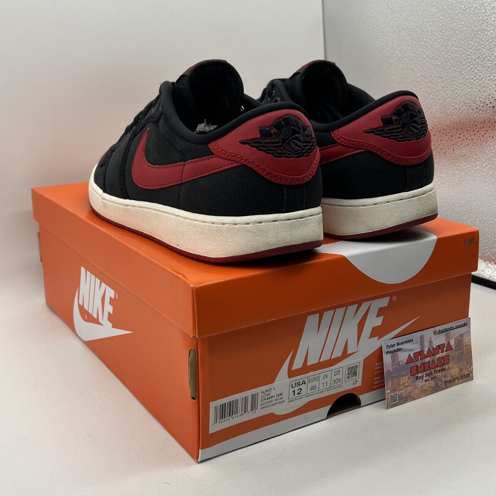 Size 12 - Air Jordan 1 KO Bred - DX4981-006 Red Black White (DX4981-006)