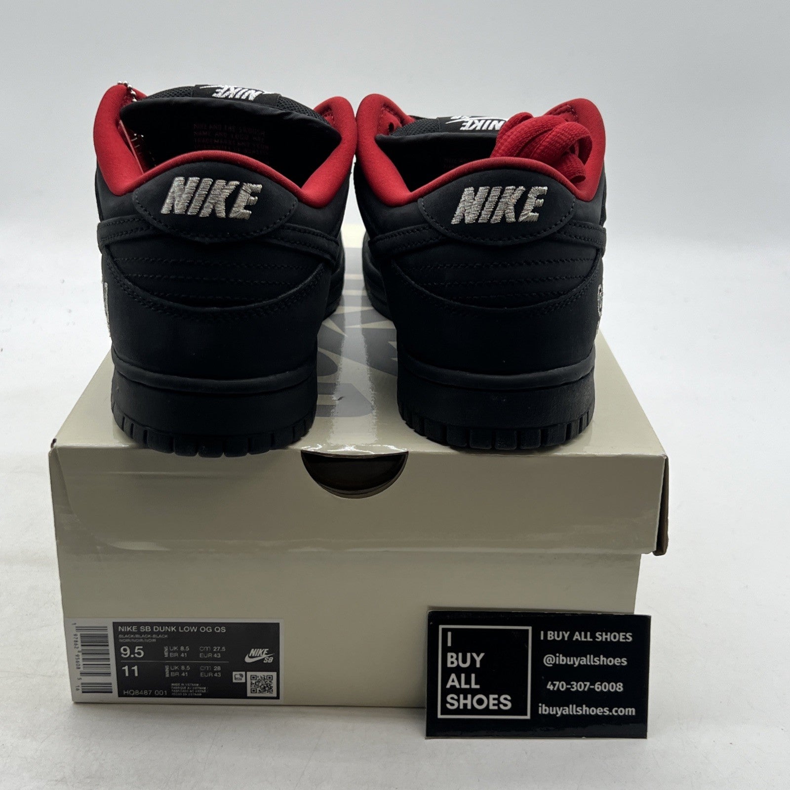 Size 9.5 - Supreme x Nike Dunk SB Low Black (HQ8487-001)