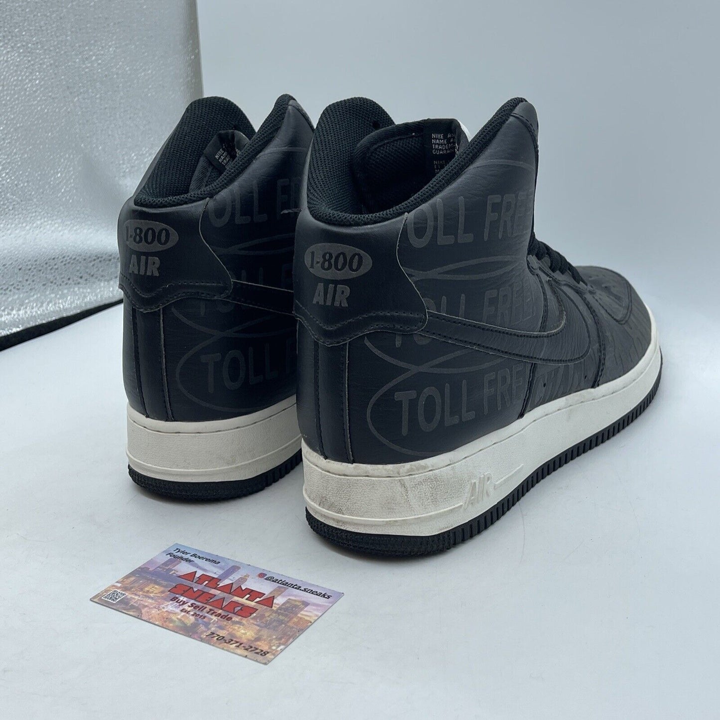 Size 11 - Nike Air Force 1 '07 Premium High Toll Free Pack - Black (CU1414-001)
