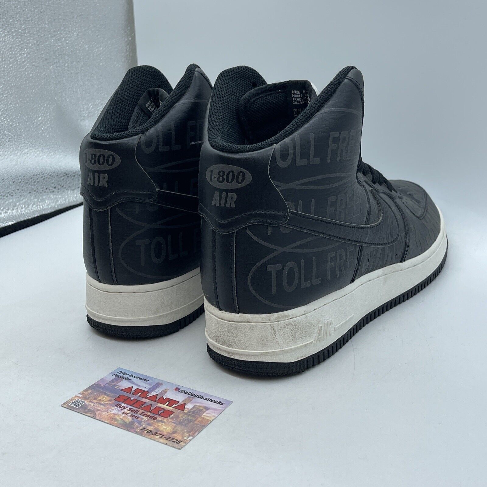 Size 11 - Nike Air Force 1 '07 Premium High Toll Free Pack - Black (CU1414-001)