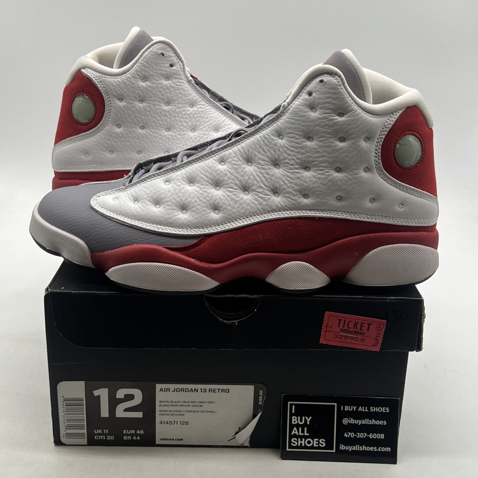 Size 12 - Air Jordan 13 Retro 2014 Grey Toe (414571-126)