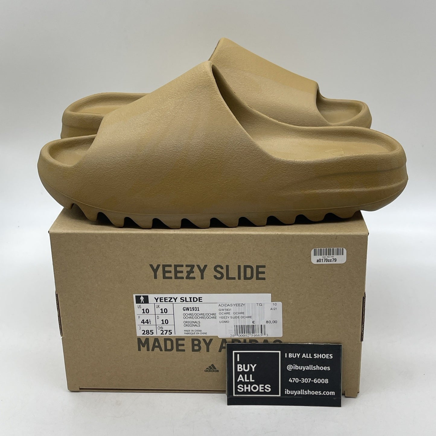 Size 10 - adidas Yeezy Slide 'Ochre' Brown Rubber (GW1931)