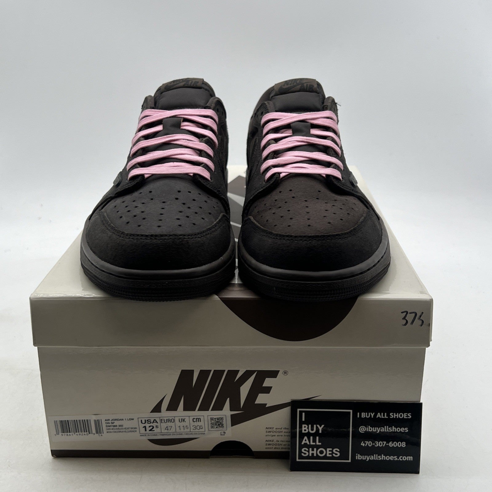 Size 12.5 -Travis Scott x Air Jordan 1 Retro OG SP Low Velvet Brown (DM7866-202)