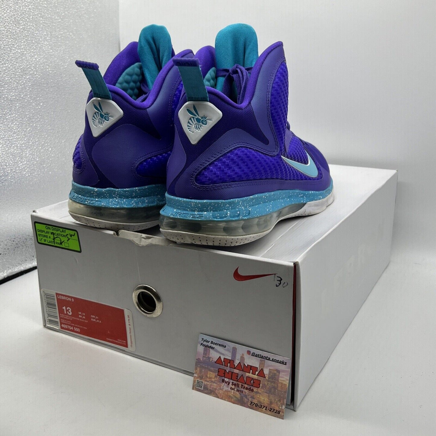 Size 13 - Nike LeBron 9 Summit Lake Hornets Purple (469764-500)