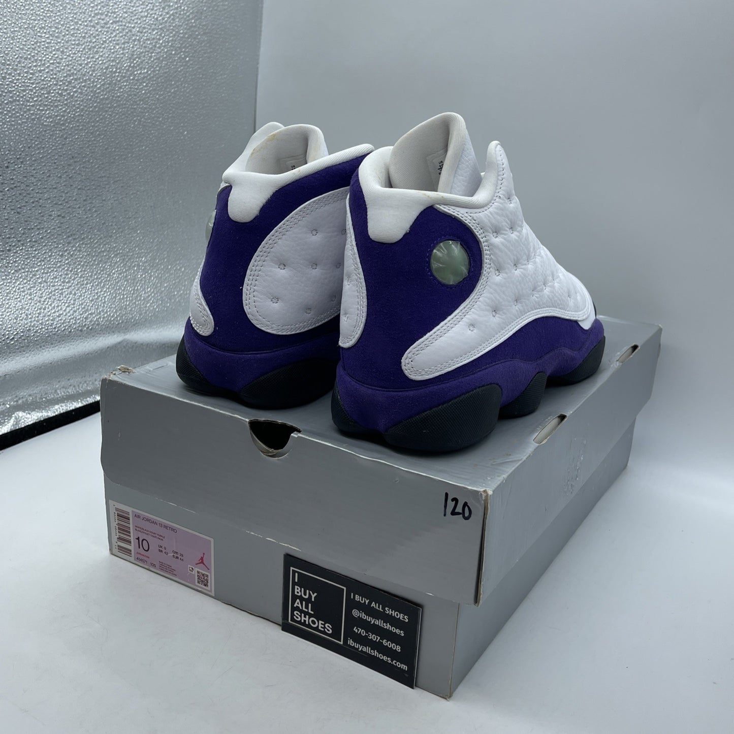 Size 10 - Air Jordan 13 Retro Lakers Purple White Suede Leather (414571-105)