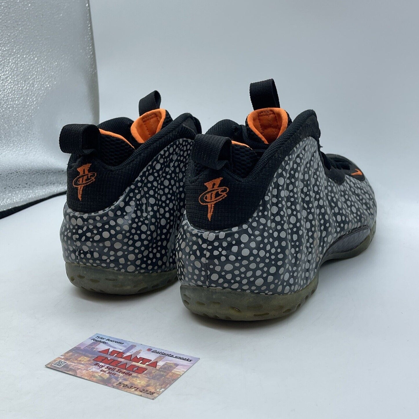 Size 11 - Nike Air Foamposite One Prm Safari Black Grey Orange (575420-003)