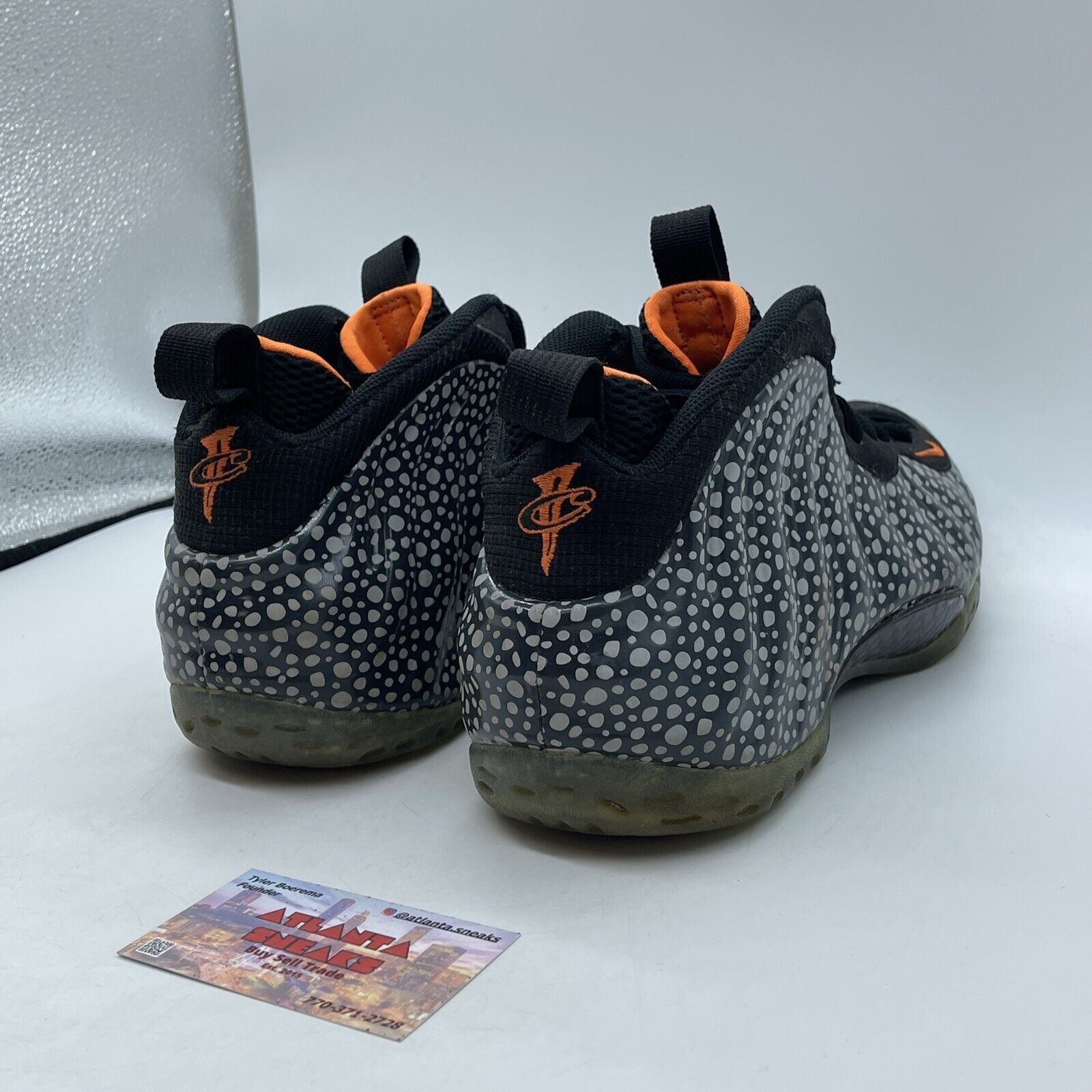 Size 11 - Nike Air Foamposite One Prm Safari Black Grey Orange (575420-003)