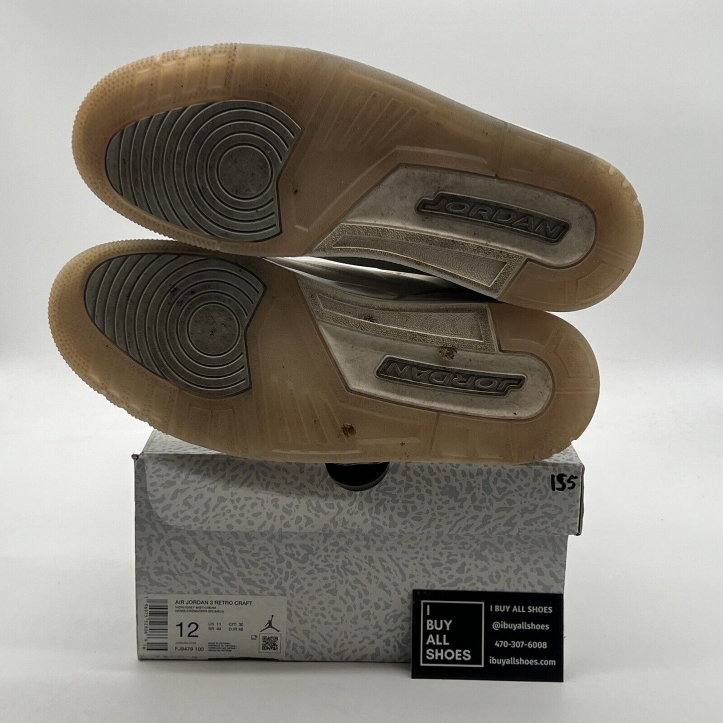 Size 12 - Air Jordan 3 Retro Craft Ivory/Grey White Leather (FJ9579-100)
