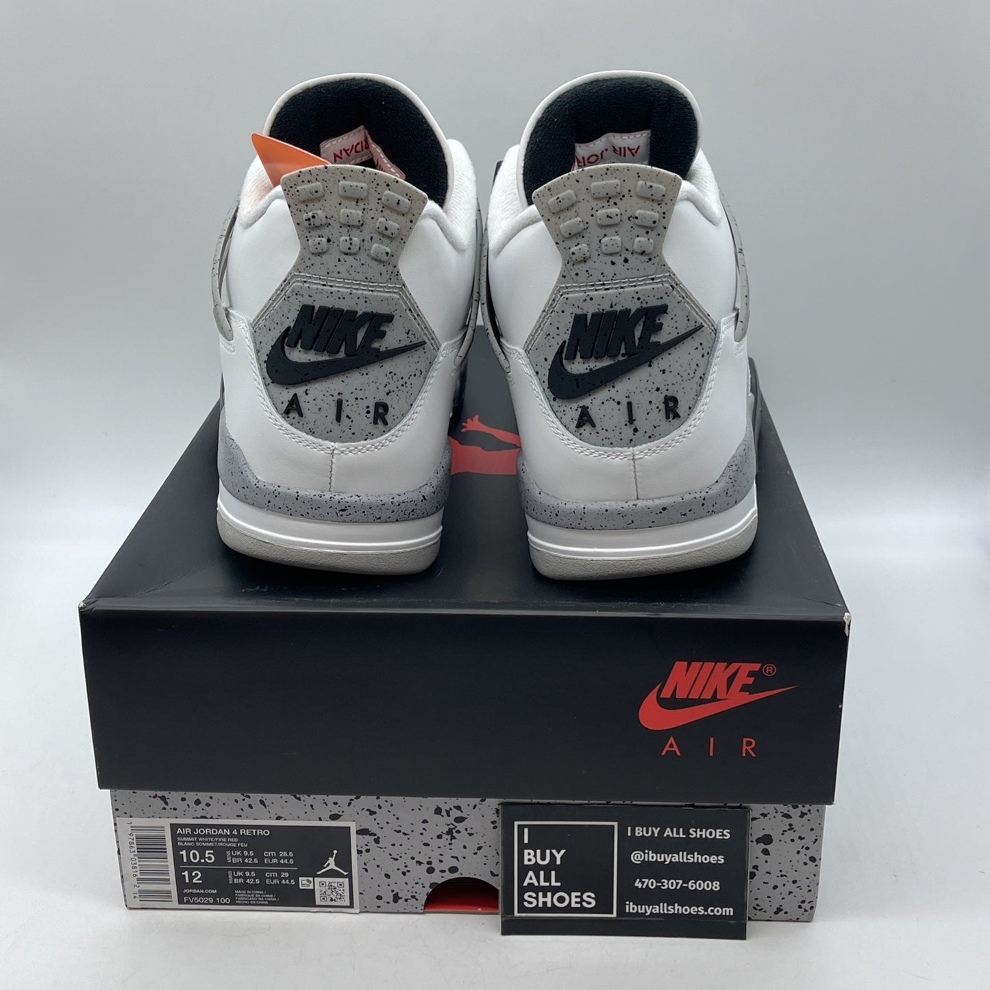 Size 10.5 - Air Jordan 4 Retro OG 2025 White Cement (FV5029-100)