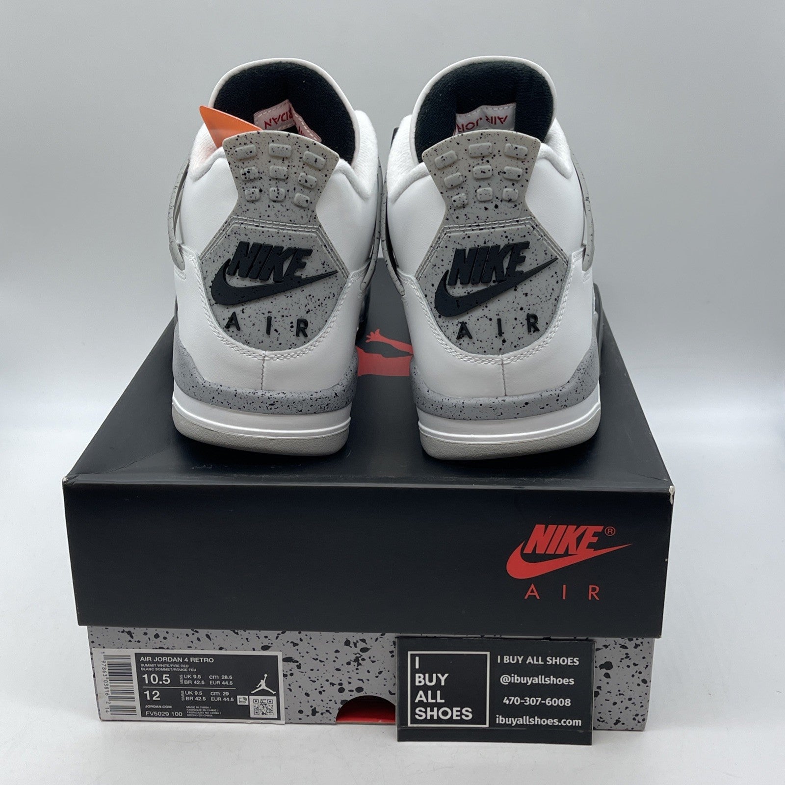 Size 10.5 - Air Jordan 4 Retro OG 2025 White Cement (FV5029-100)