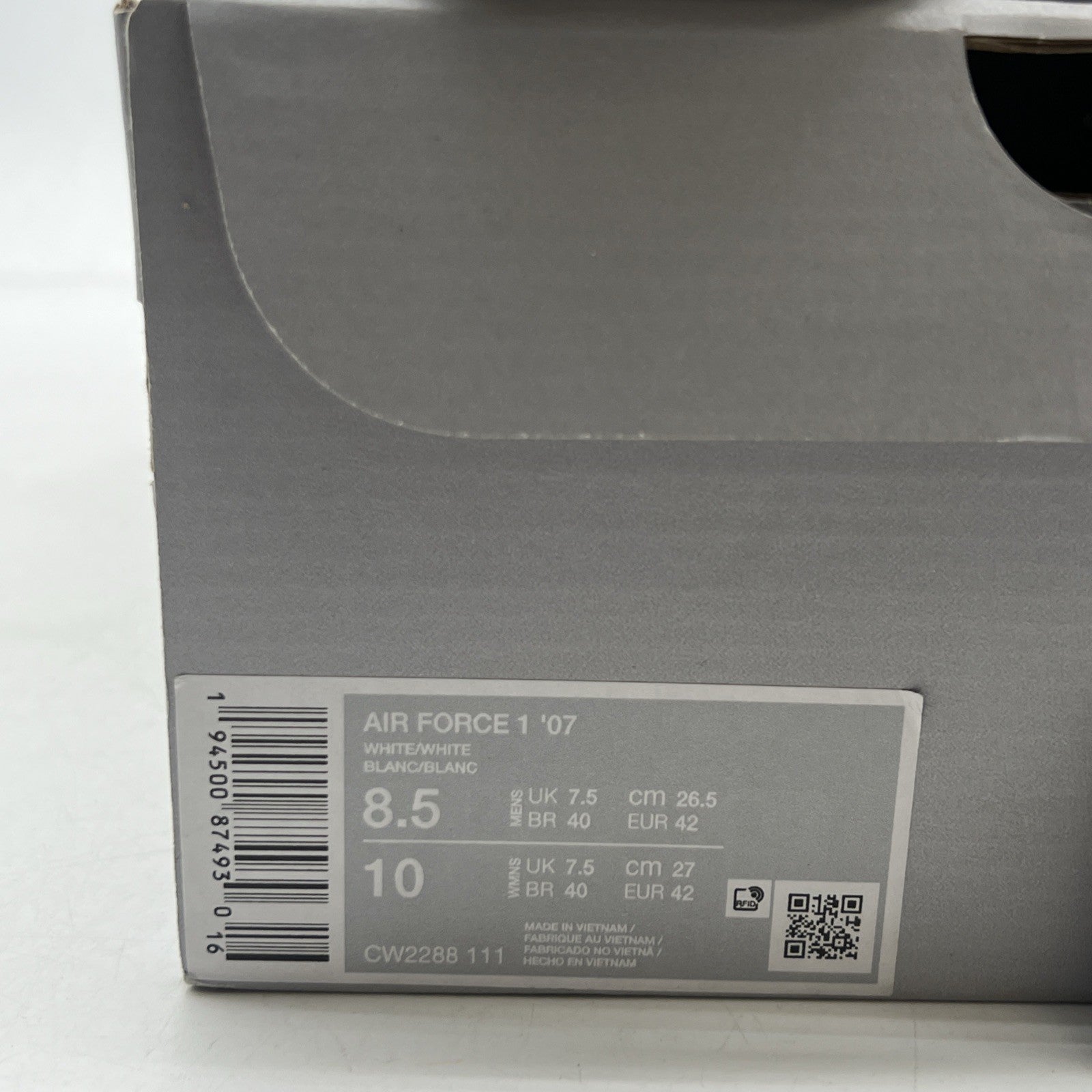 Size 8.5 - Nike Air Force 1 '07 Low Triple White (CW2288-111)
