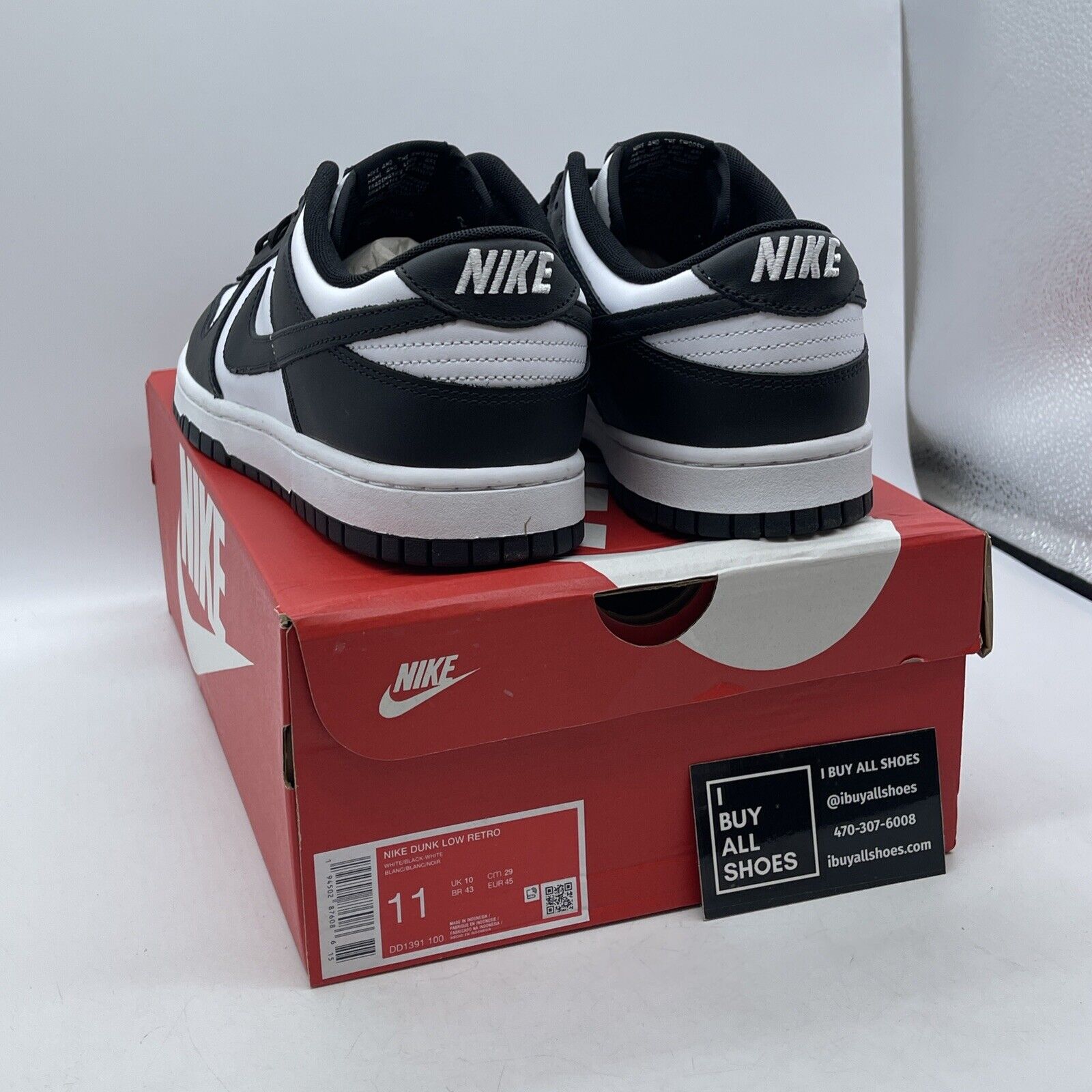 Size 11 - Nike Dunk Low Black White Suede Leather (DD1391-100)