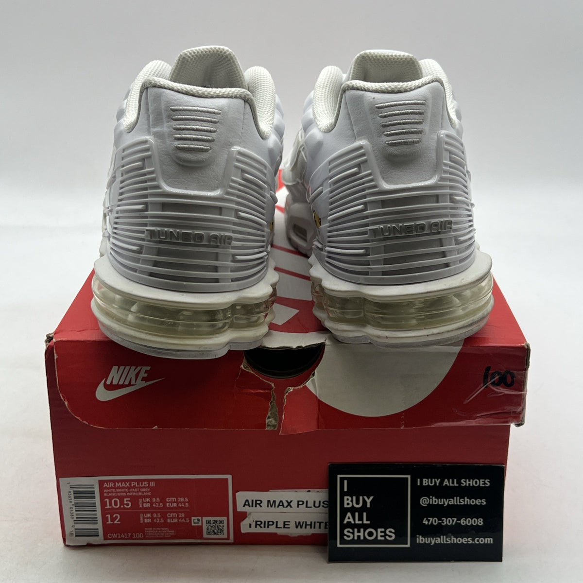 Size 10.5 - Nike Air Max Plus 3 Triple White (CW1417-100)