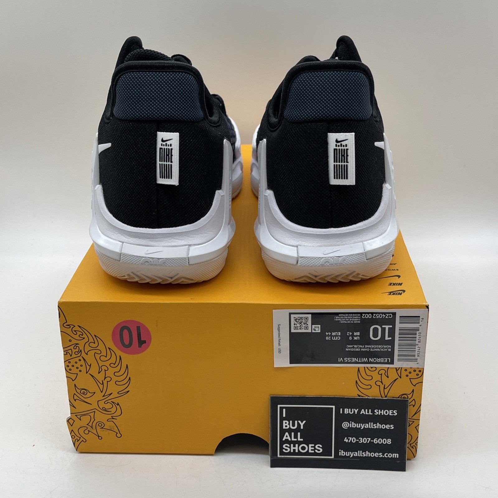 Size 10 - Nike LeBron Witness 6 Black Dark Obsidian (CZ4052-002)