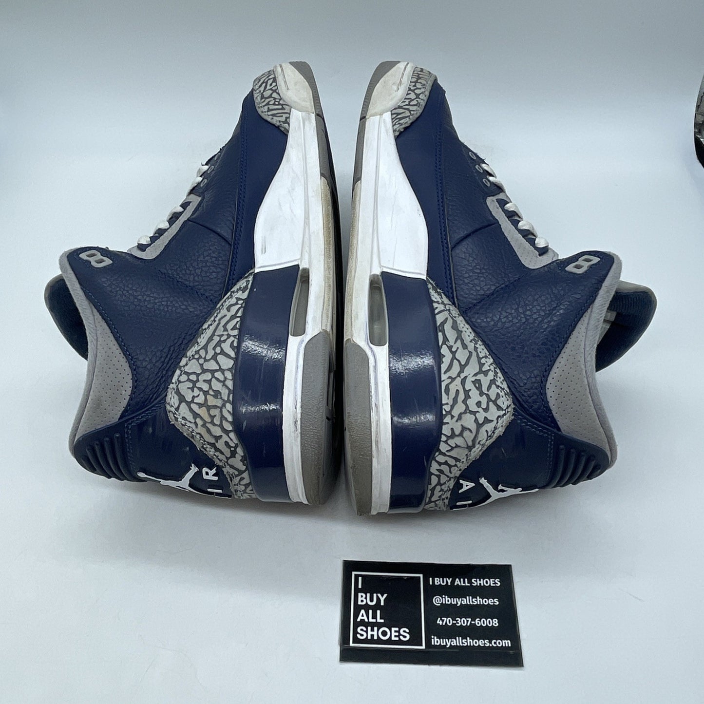 Size 12 - Jordan 3 Retro Georgetown Blue Grey White Suede Leather (CT8532-401)