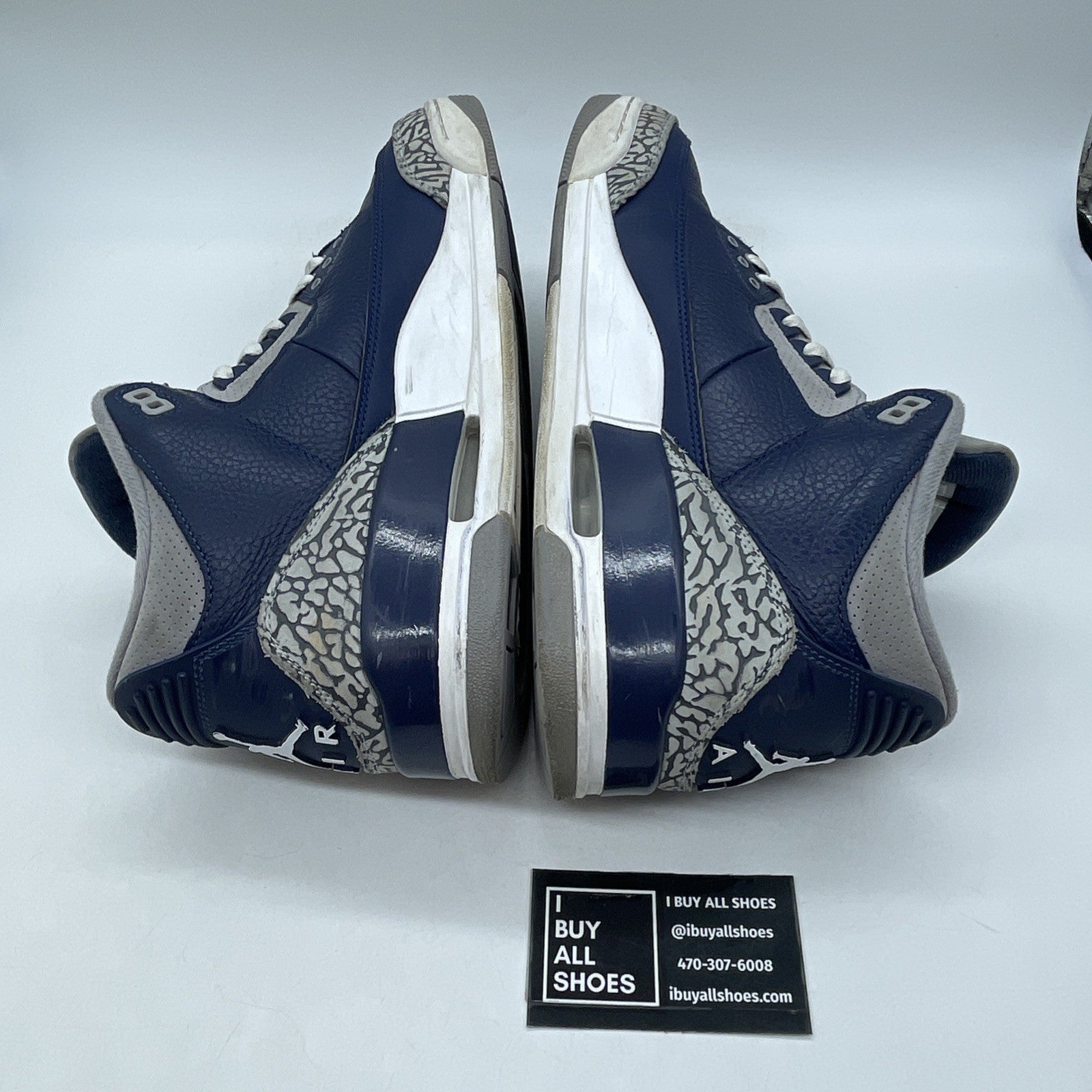 Size 12 - Jordan 3 Retro Georgetown Blue Grey White Suede Leather (CT8532-401)