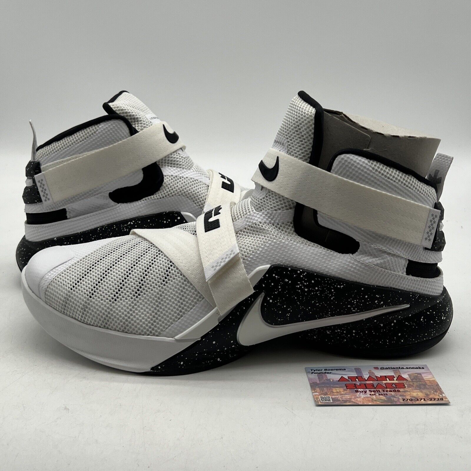 Size 14 - Nike LeBron Soldier 9 TB Team Oreo White Black (846246-110)