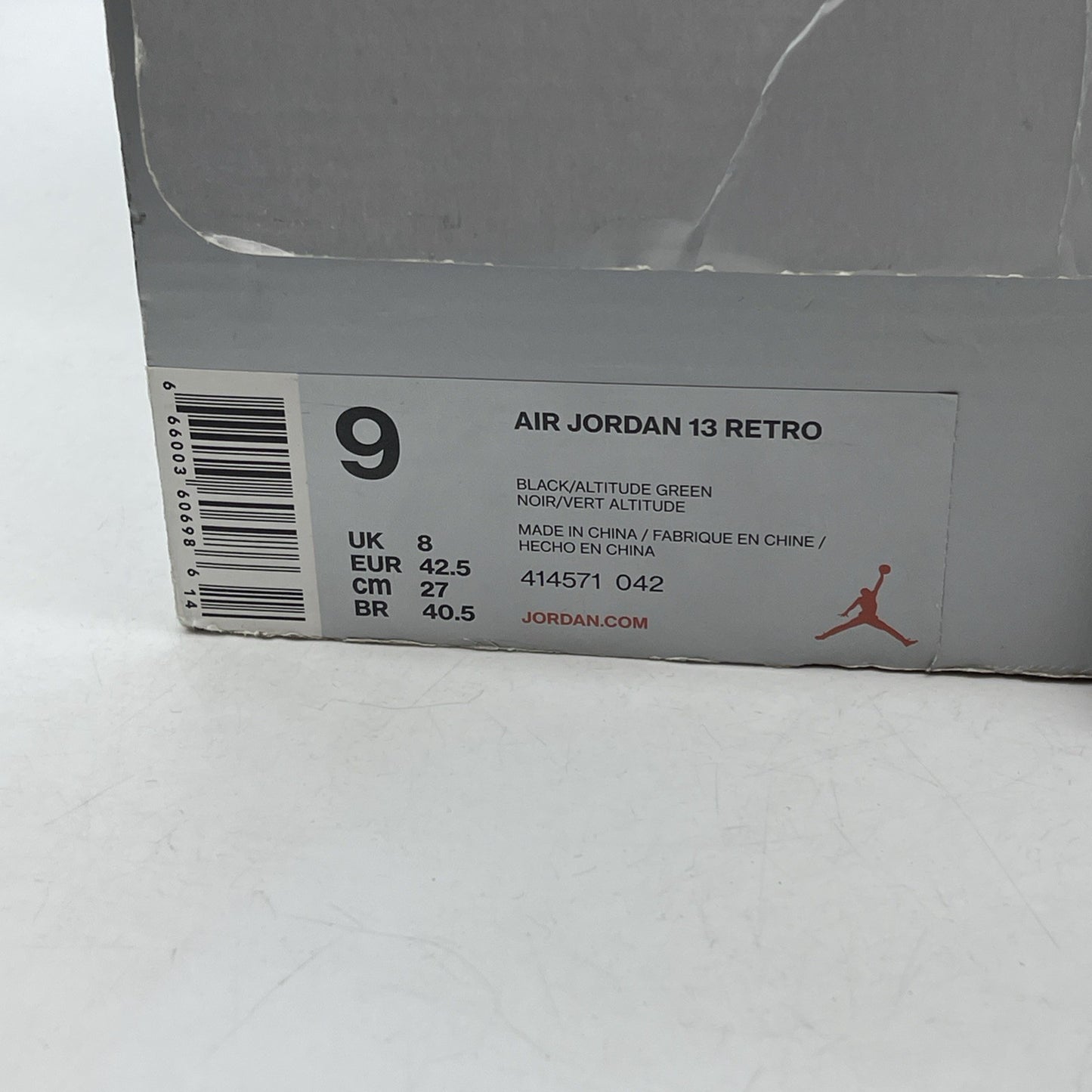 Size 9 - Air Jordan 13 Retro 2017 Altitude Black Leather (414571-042)