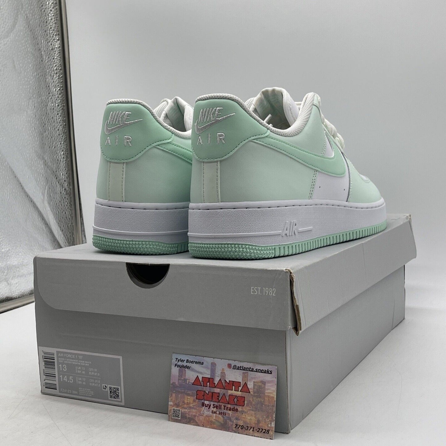 Size 13 - Nike Air Force 1 Low Mint Foam White Mint Green Leather (FZ4123-394)