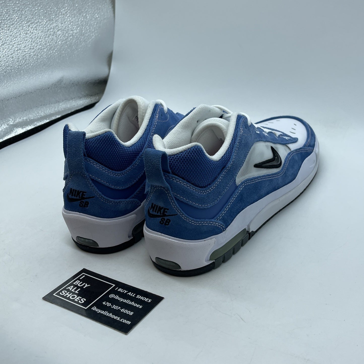 Size 12 - Nike Air Max Ishod Wair SB Star Blue Black Suede Leather (FB2393-400)