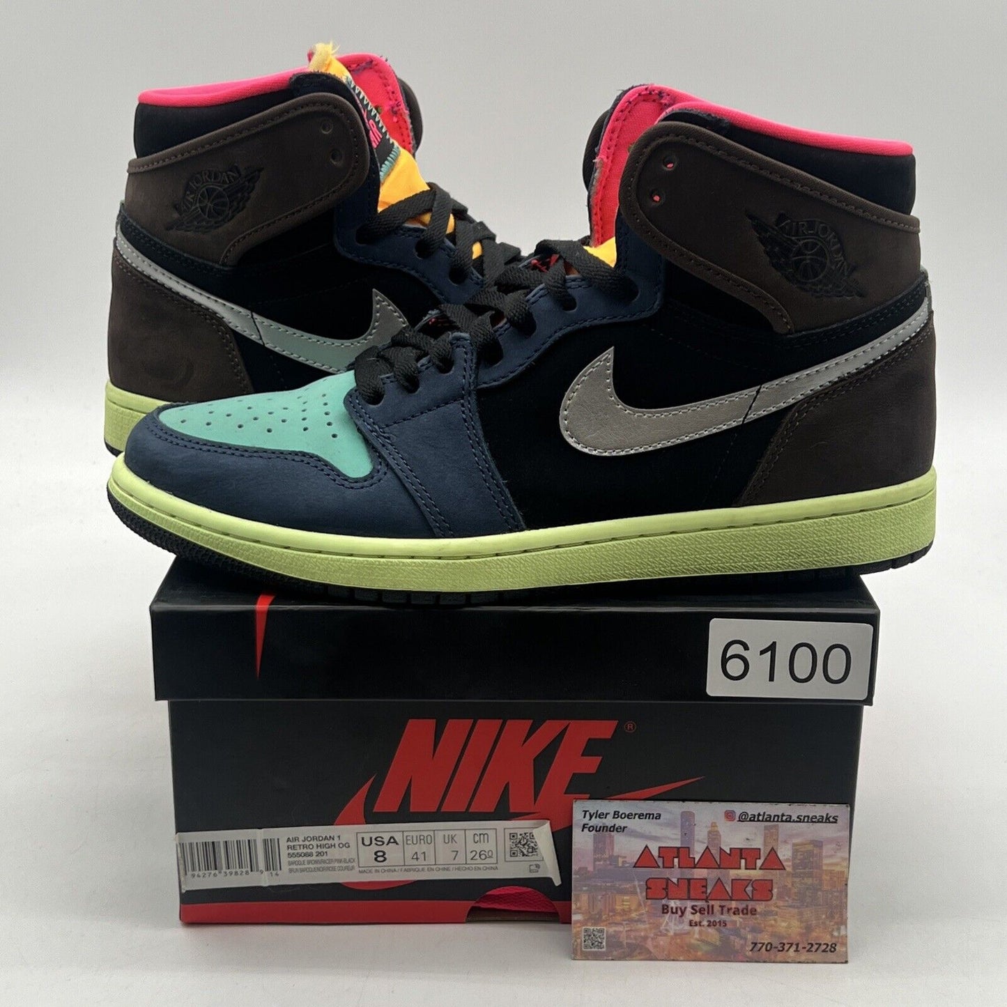 Size 8 - Jordan 1 Retro High Tokyo Bio Hack Pink Yellow Blue Brown (555088-201)