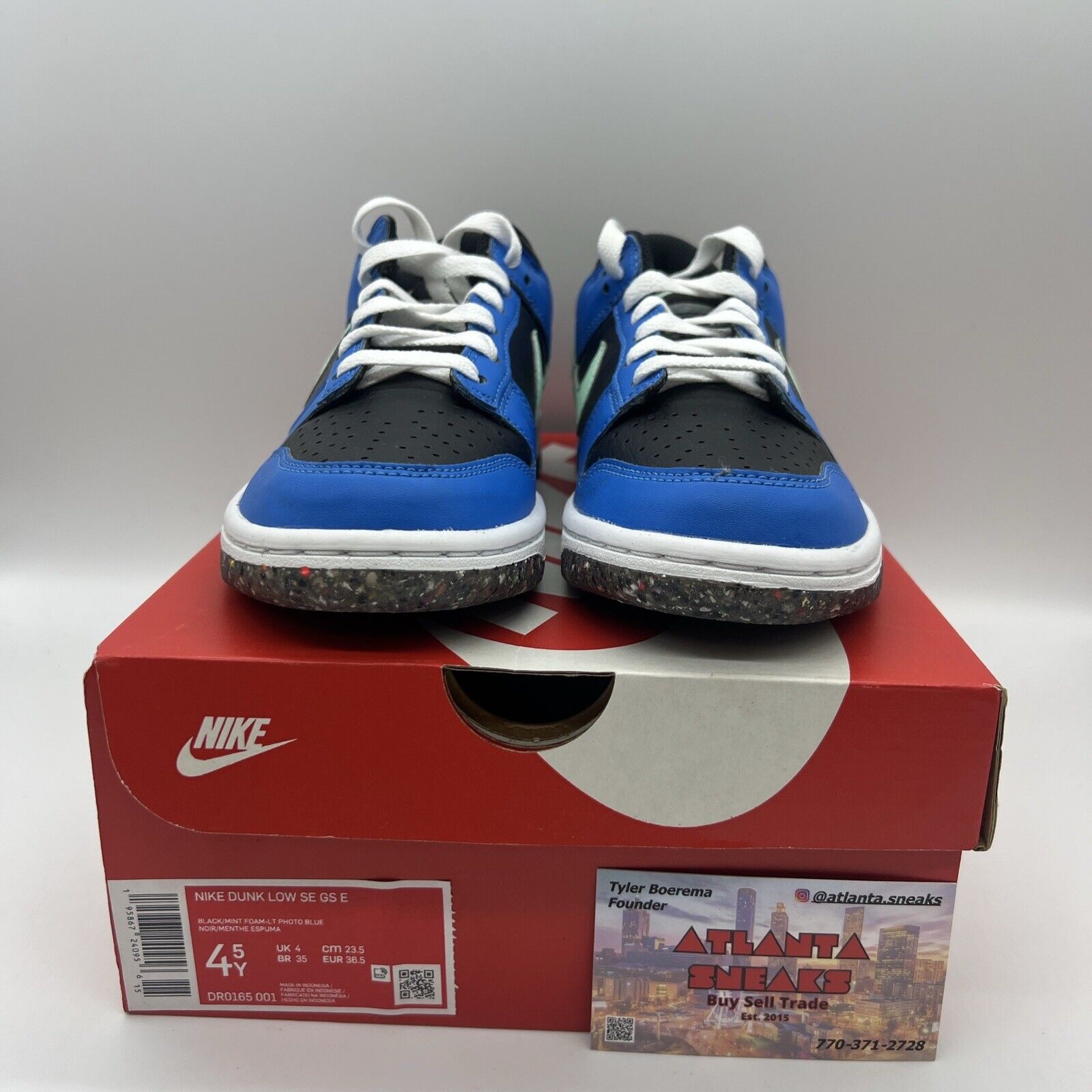 Nike Dunk Low “Crater” Grade School Size 4.5Y Og All Brand New Blue Mint Black