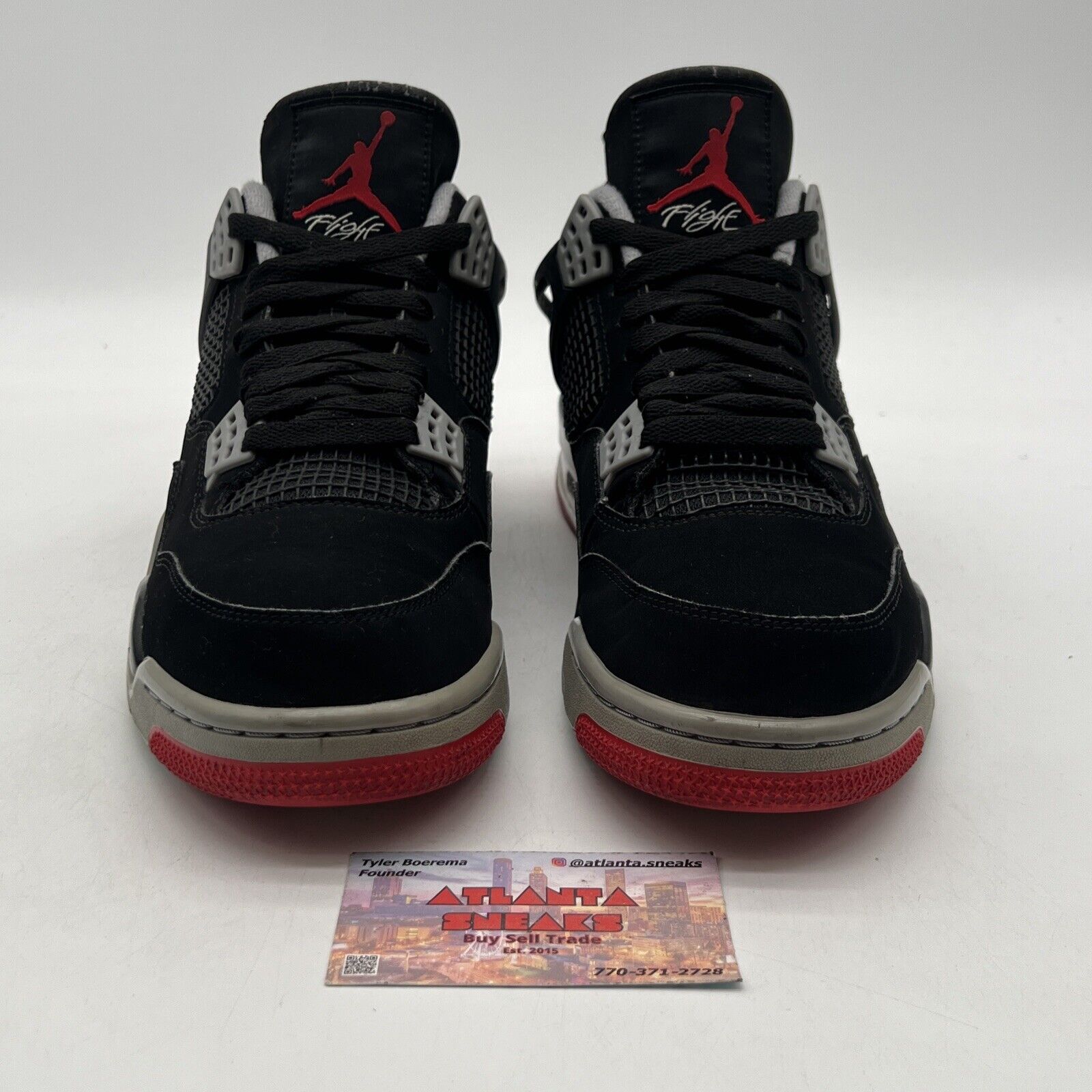 Size 10.5 - Jordan 4 Retro OG Mid Bred 2019 Black Grey Red Suede (308497-060)