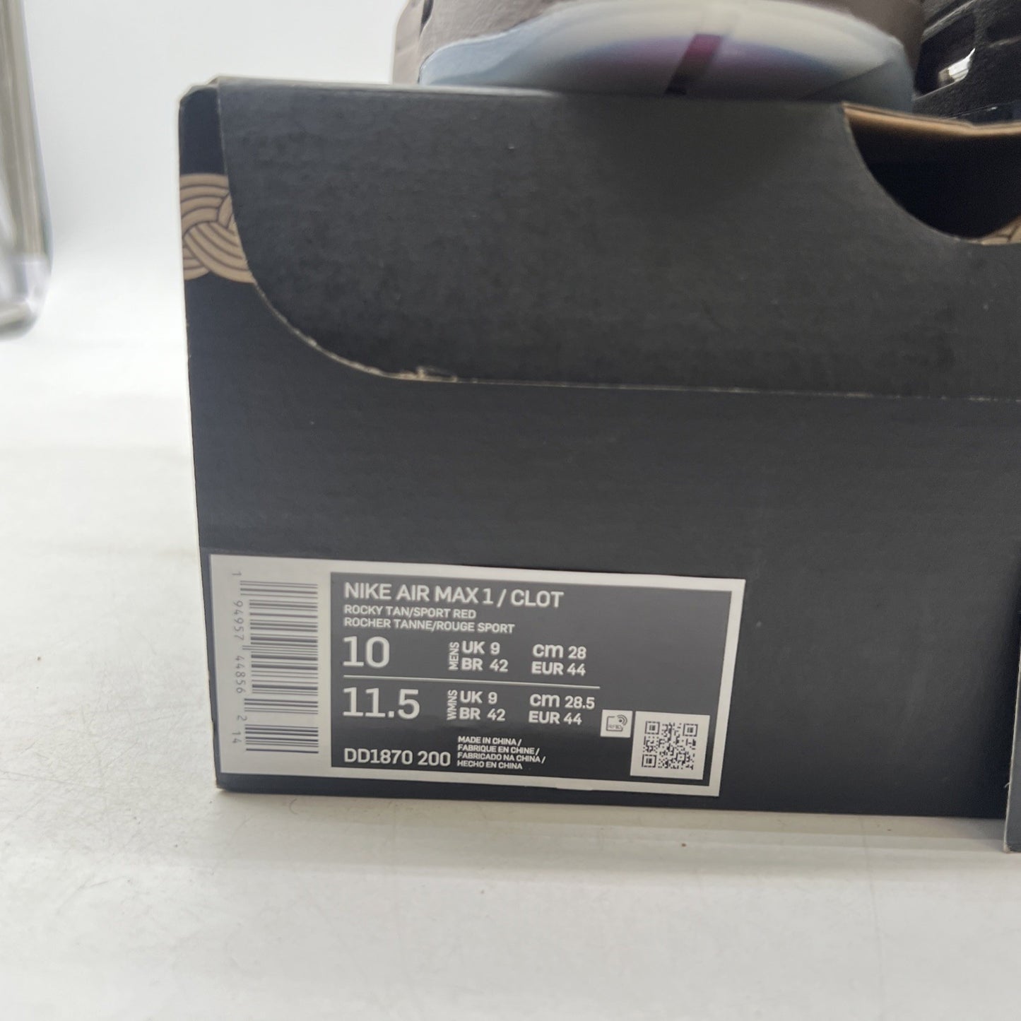 Size 10 - Nike CLOT x Air Max 1 Kiss Of Death CHA (DD1870-200)