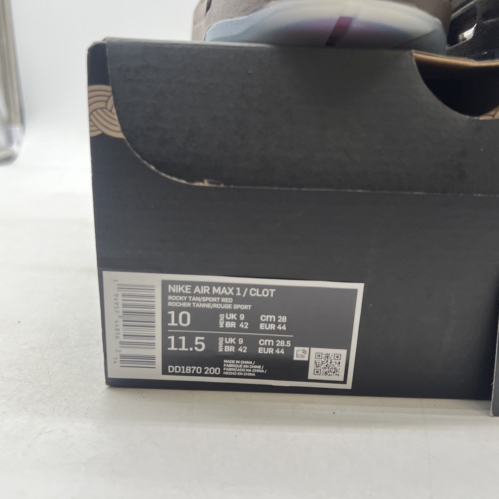 Size 10 - Nike CLOT x Air Max 1 Kiss Of Death CHA (DD1870-200)