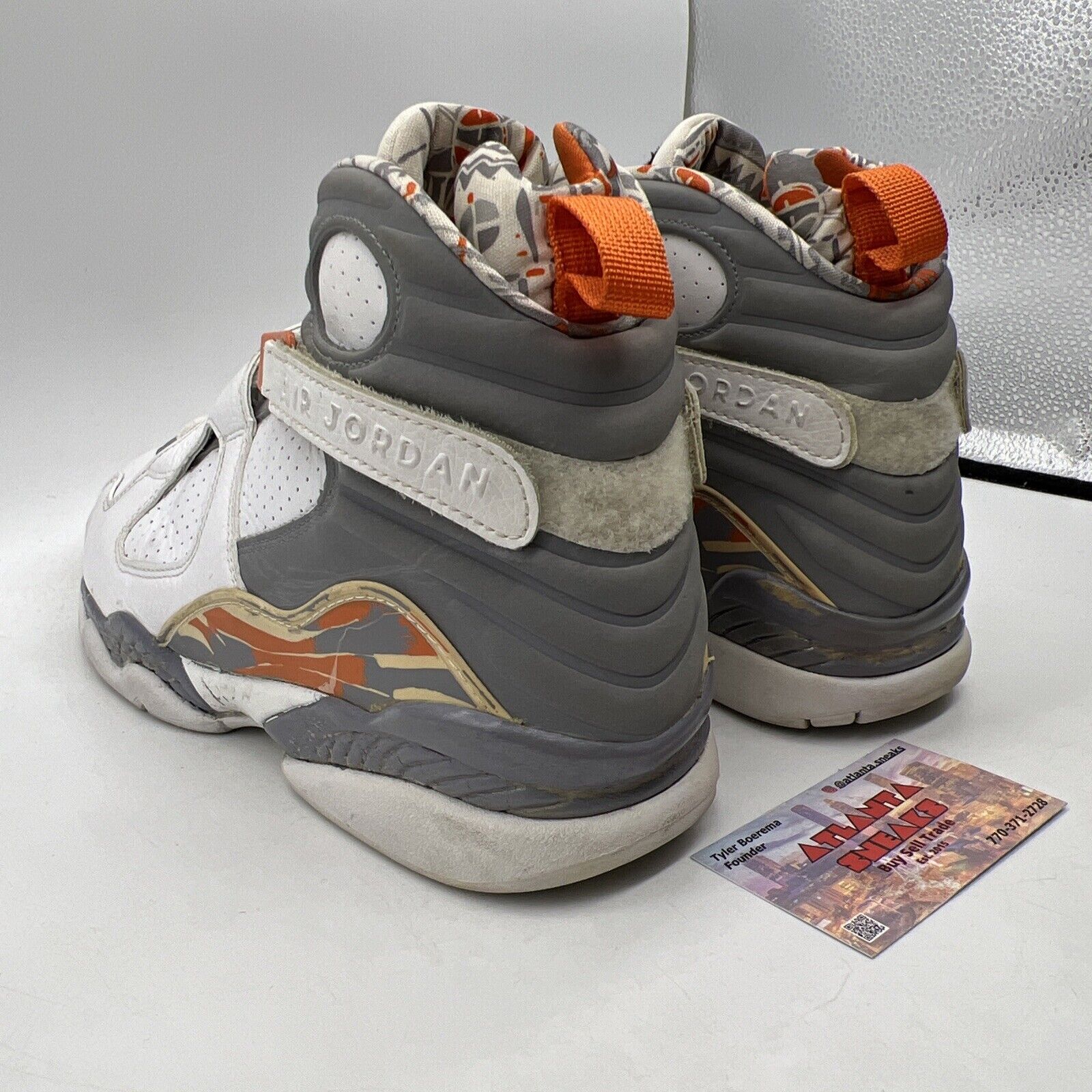 Size 11 - Air Jordan 8 Retro Orange Blaze Grey White Leather (305381-102)