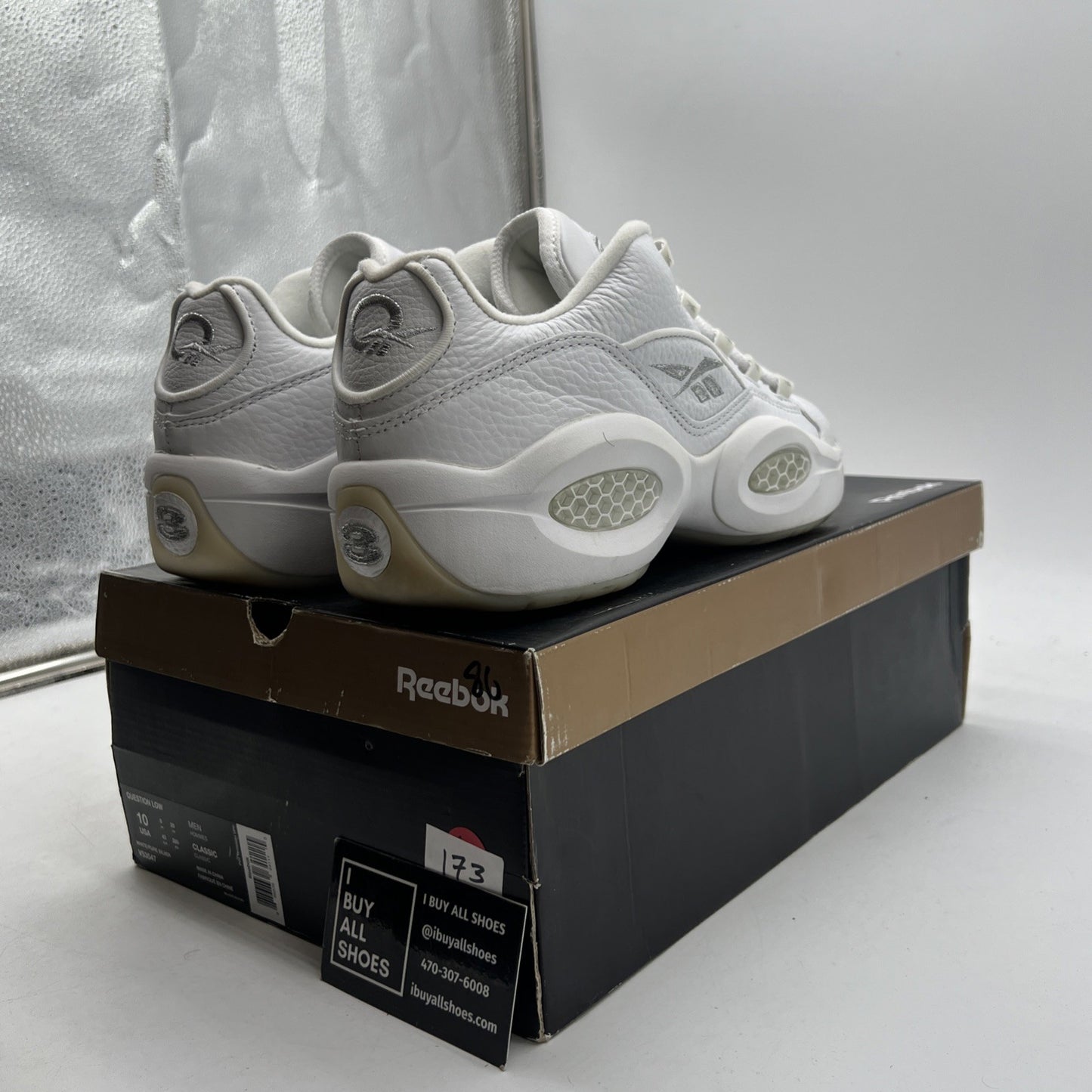Size 10 - Reebok Question Low White (V53547)