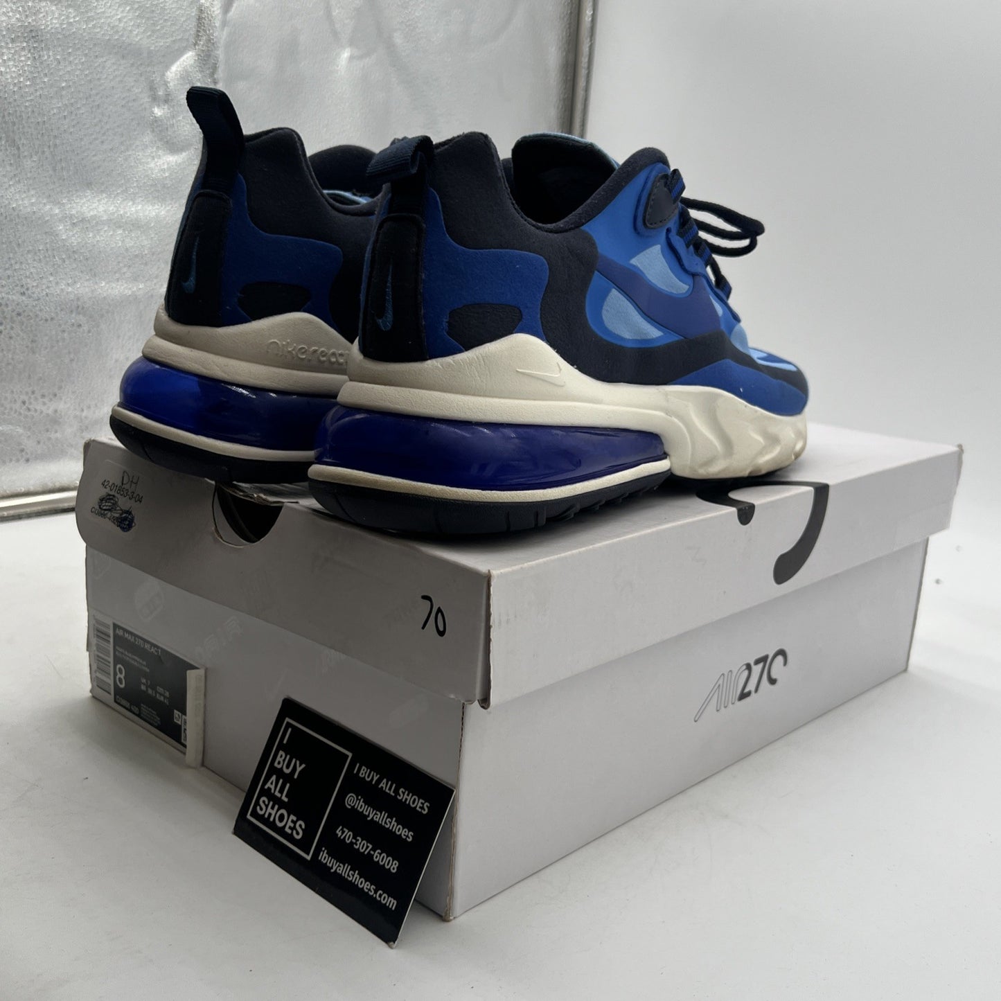 Size 8 - Nike Air Max 270 React Pacific Blue (CL3866-400)