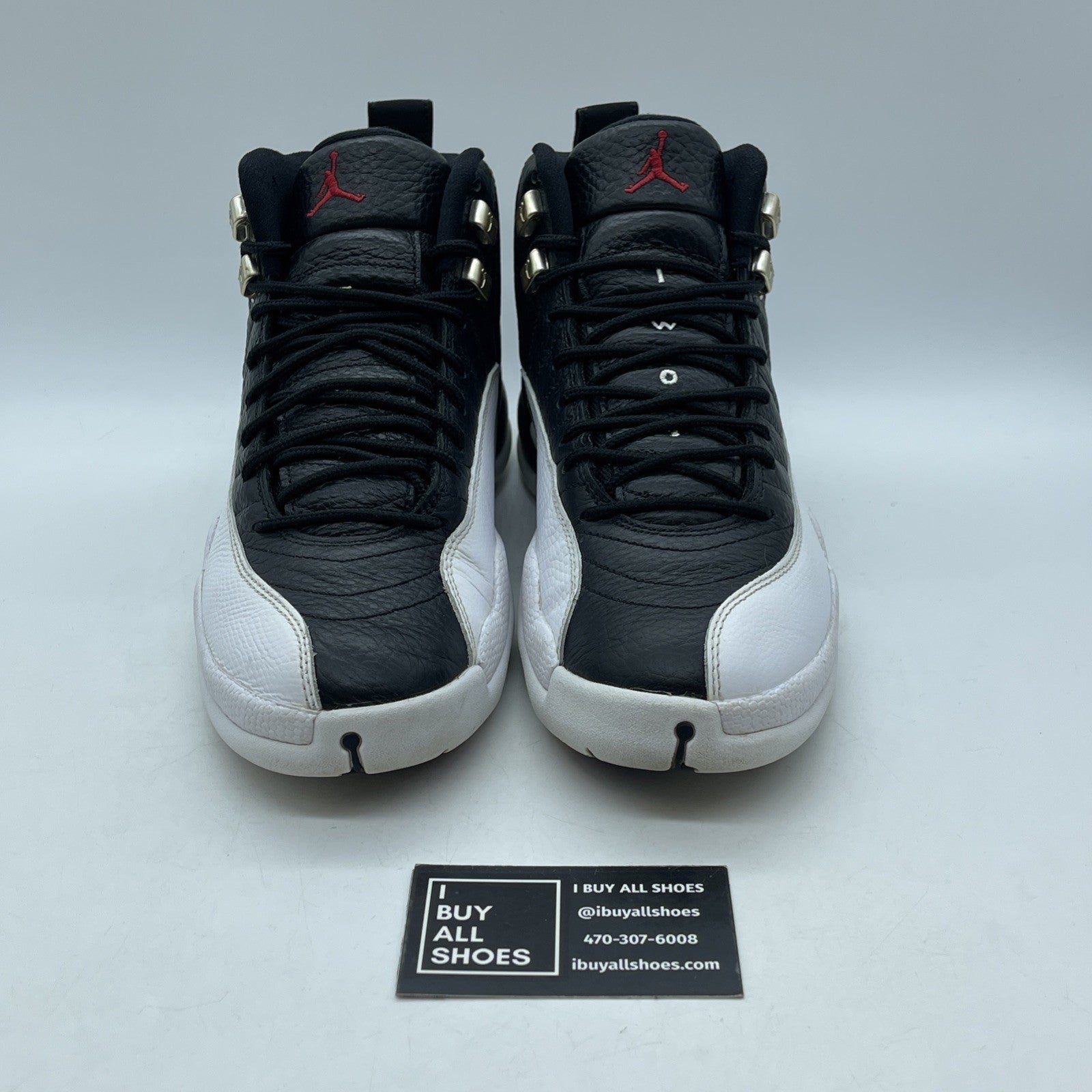 Size 8 - Jordan 12 Retro Mid Playoff Black White Grey Leather (CT8013-006)
