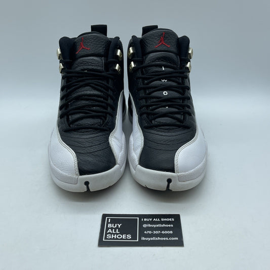 Size 8 - Jordan 12 Retro Mid Playoff Black White Grey Leather (CT8013-006)