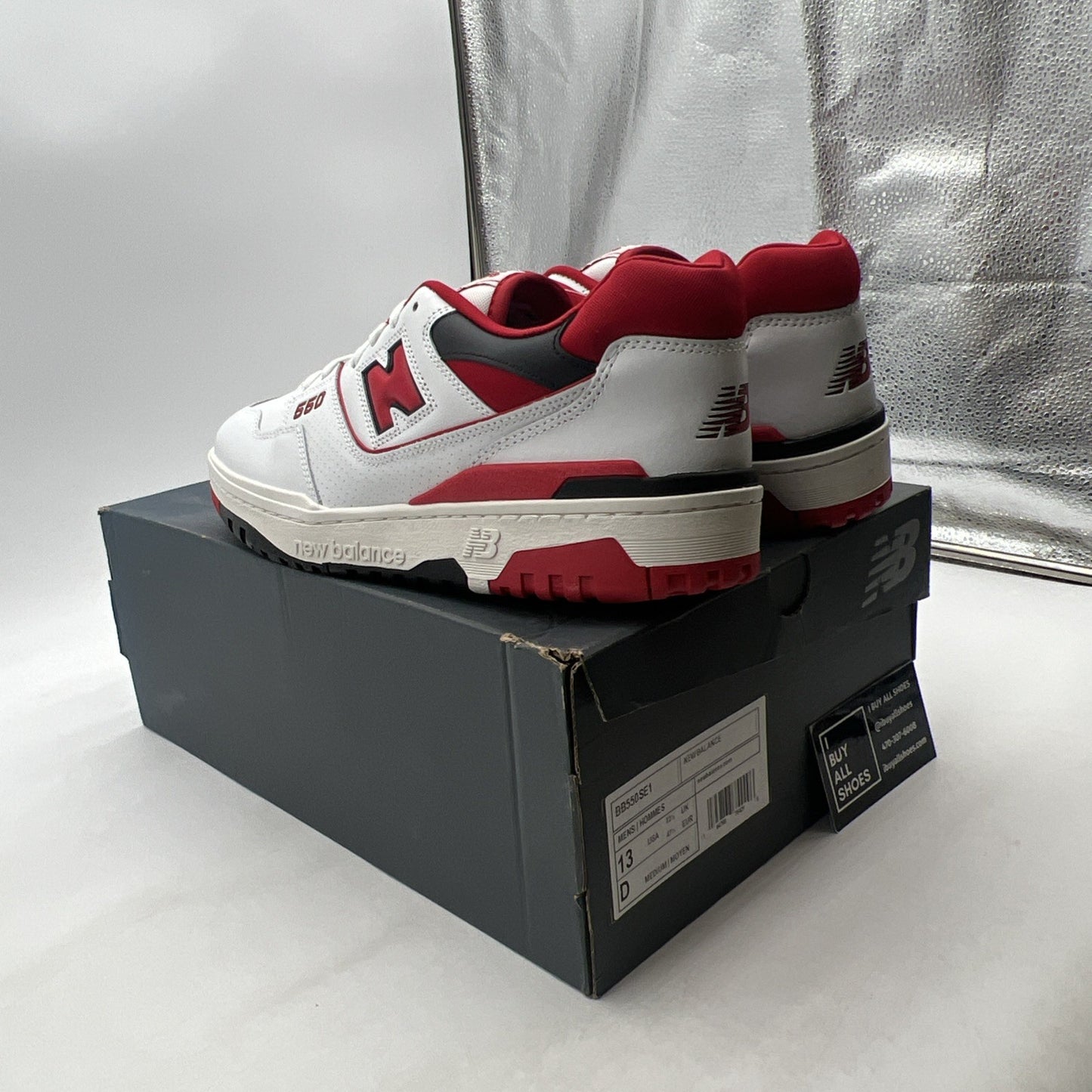 Size 13 - New Balance 550 White Team Red (BB550SE1)