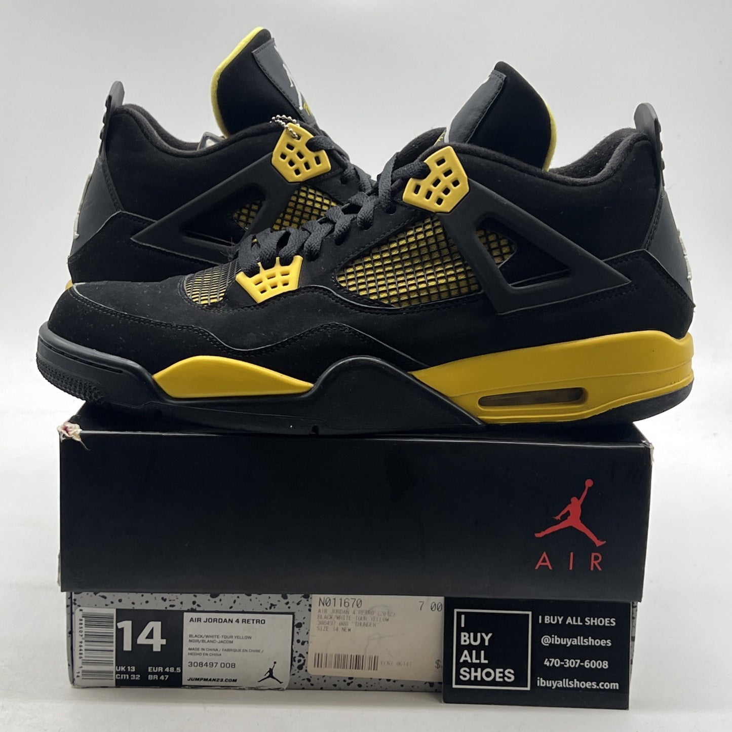 Size 14 - Air Jordan 4 Retro Low Thunder (308497-008)