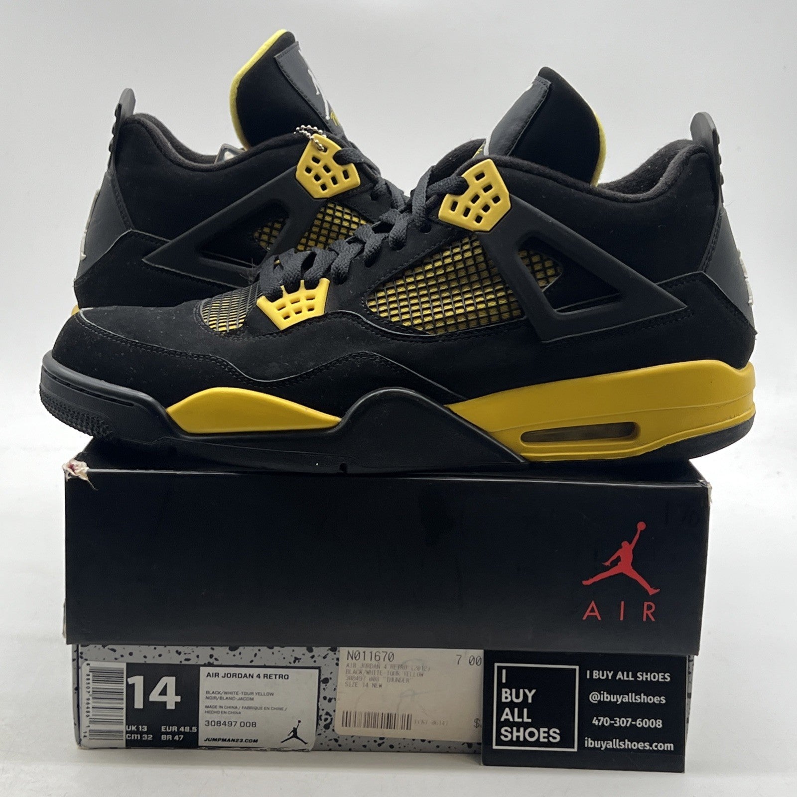 Size 14 - Air Jordan 4 Retro Low Thunder (308497-008)