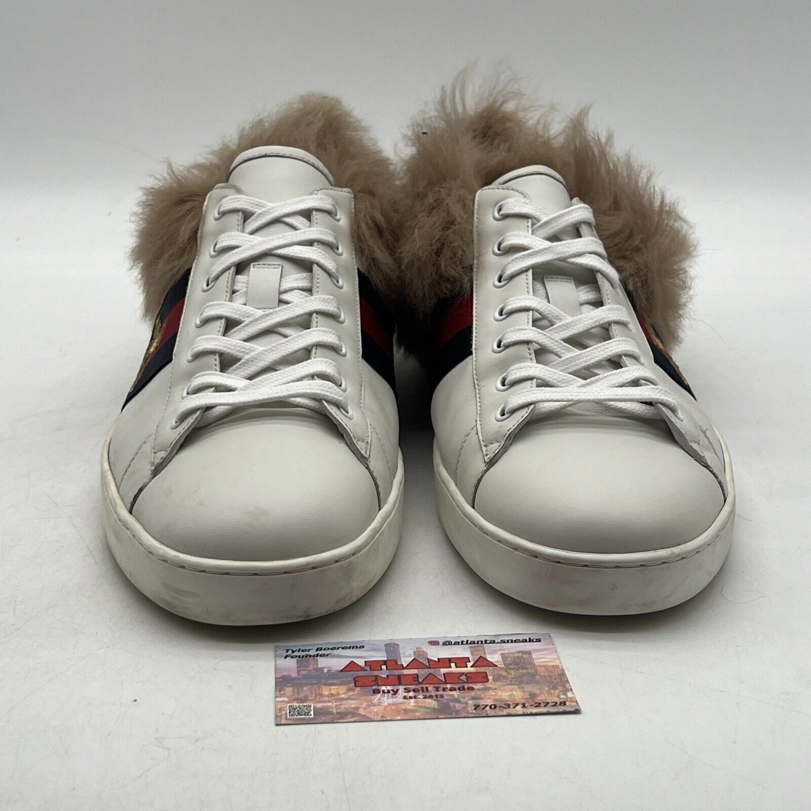 Size 13.5 - Gucci Ace Sneakers Fur Women