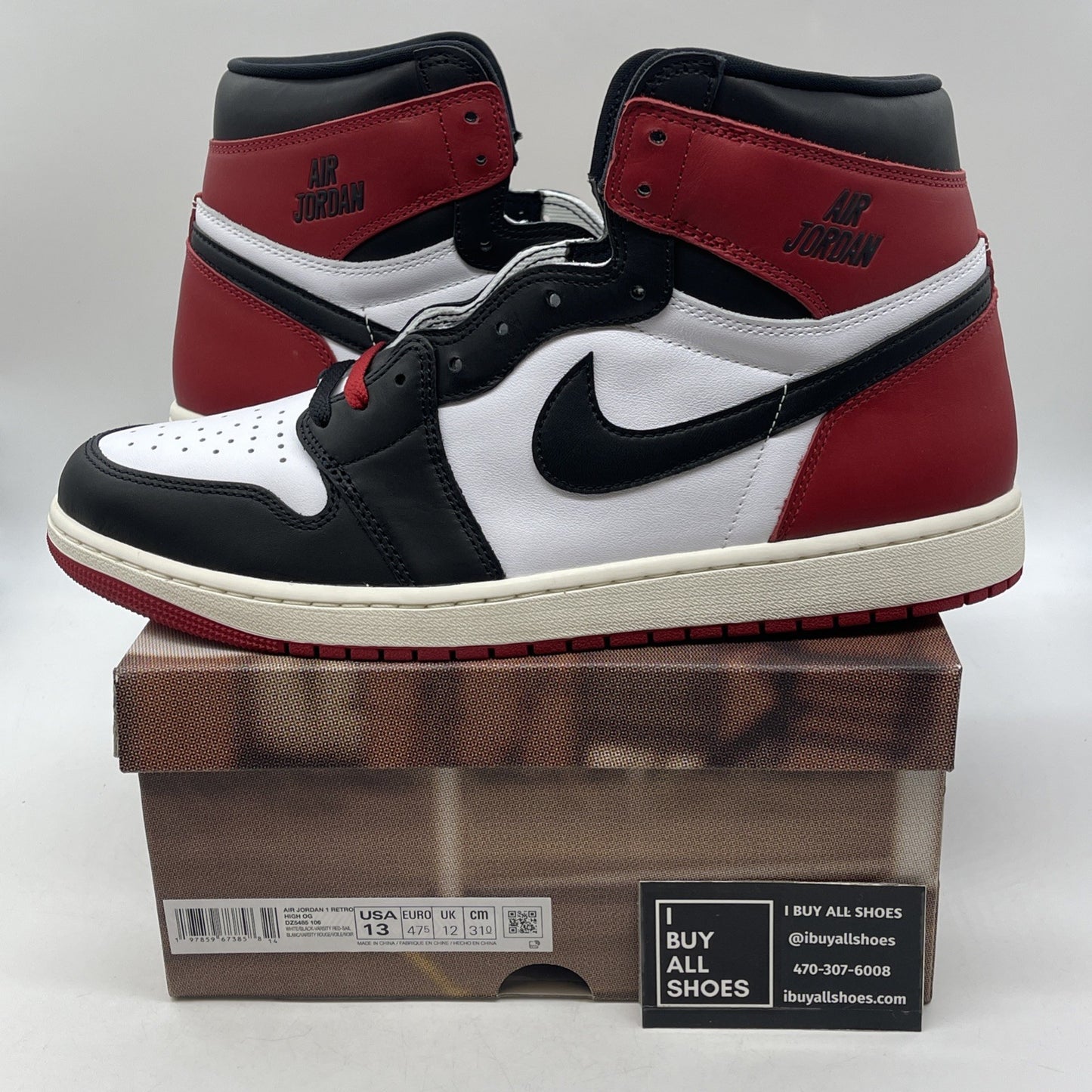 Size 13 - Air Jordan 1 Retro OG High Black Toe Reimagined (DZ5485-106)