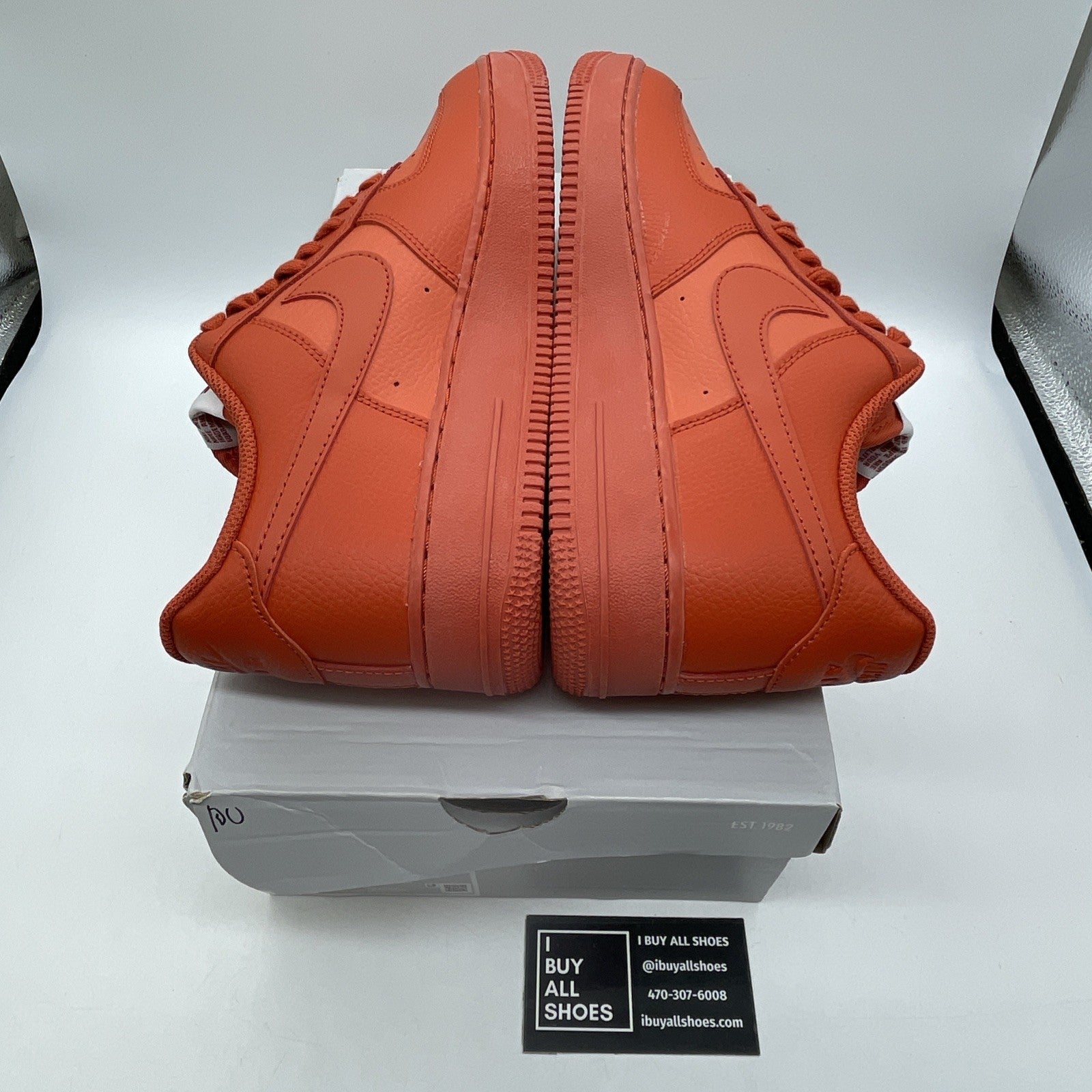 Size 9.5W - Nike Air Force 1 '07 Triple Orange Leather (DZ442-800)
