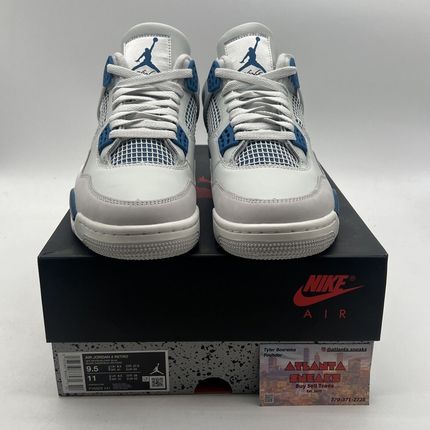 Size 9.5- Air Jordan 4 Retro 2024 Military Blue (FV5029-141)